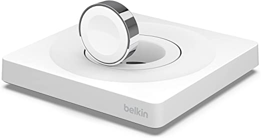 Belkin Apple Watch Fast Charger, Wireless Fast Charging Travel Pad with Nightstand Mode, Minimalist Design and Included USB Type C Cable for Apple Watch Series 7, Series 6, Series 5, Series 4 and More