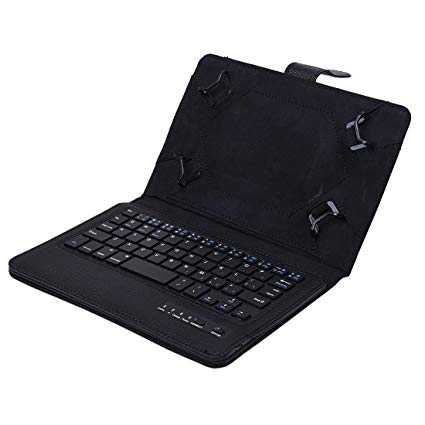 TOOGOO(R) Universal Bluetooth Keyboard Case Cover For 7" 8" inch Tablet PU Leather, including iPad Mini, 2 ; Samsung Galaxy Tab3, Tab 4; Google Nexus 7; Dell Venue 8 Pro; Acer Iconia Tab A100 Black