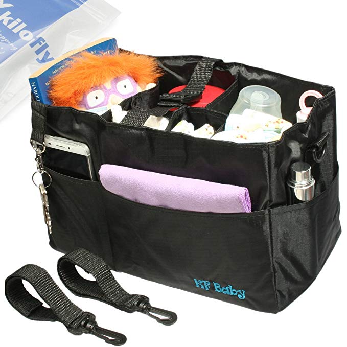 kilofly 2-in-1 Baby Diaper Bag Insert Stroller Organizer   2 Attachable Straps