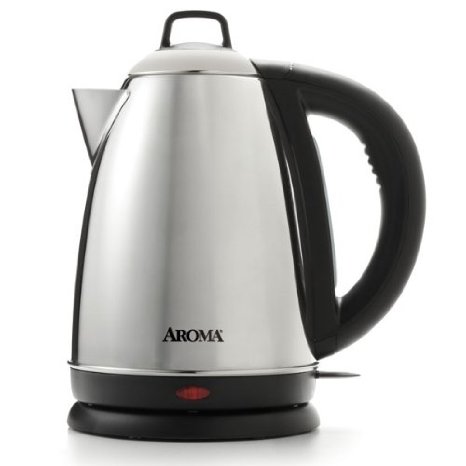 Aroma Housewares Hot H20 X-Press 15  Liter 6-Cup Cordless Electric Water Kettle Stainless Steel