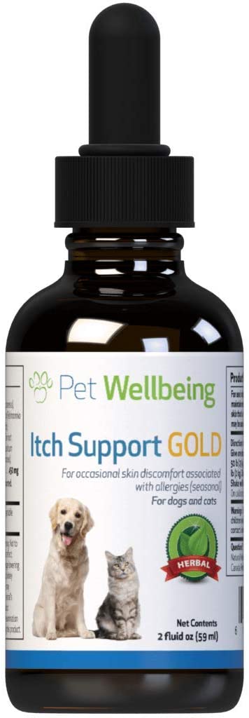 Pet Wellbeing - Itch Support Gold for Felines - Natural Skin Allergy Support for Cats - 2oz (59ml)