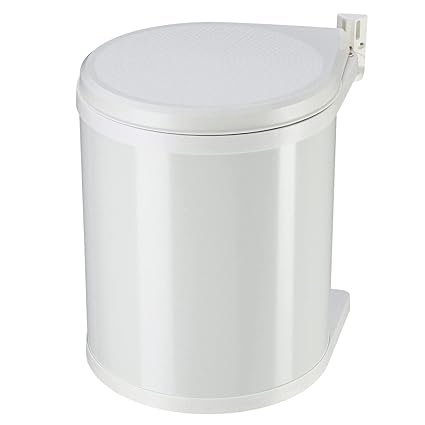 Hailo 3555-001 Compact-Box M Built-in Pull-Out Waste bin | 1 x 15 liters / 4.0 gallons | Lid Lift System | for hinged Door Base cabinets from 15.7 in | White | Made in Germany, 15l