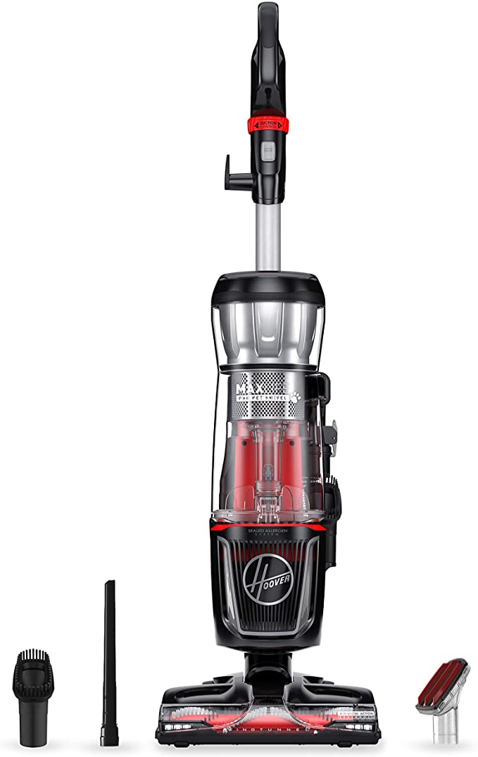 Hoover MAXLife Pro Pet Swivel HEPA Media Vacuum Cleaner, Bagless Upright for Pets Hair and Home, Black, UH74220PC