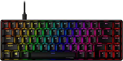 HyperX Alloy Origins 65 - Mechanical Gaming Keyboard – Compact 65% Form Factor - Tactile Aqua Switch - Double Shot PBT Keycaps - RGB LED Backlit - NGENUITY Software Compatible, Black