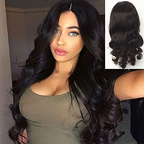 JYL Hair 360 Lace Frontal Wig Pre Plucked Hairline Bleached Knots Brazilian Virgin Hair Loose Wave Human Hair Lace Wigs Glueless 150% Density with Baby Hair for Black Women (10'' 150%, Natural Color)