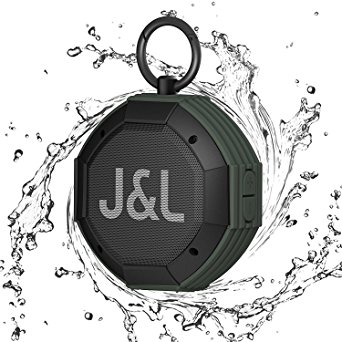 IPX7 Waterproof Bluetooth Speaker, J&L-12A Portable Wireless Bluetooth Outdoor Speaker with High-Definition Sound Quality & Superior Bass (Army Green)