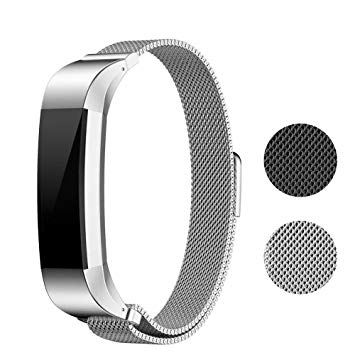 runme Metal Bands for Fitbit Alta HR or Fitbit Charge 2 Accessory-Stainless Steel Magnet Lock Replacement Bands Sport Strap Smartwatch Fitness Wristbands
