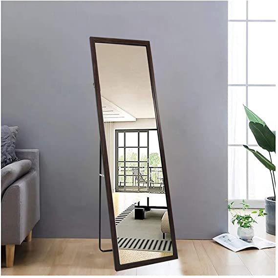 Beauty4U Full Length Mirror Standing Hanging Leaning, Brown Dressing Mirror for Wall Decor, 59"x19.7"