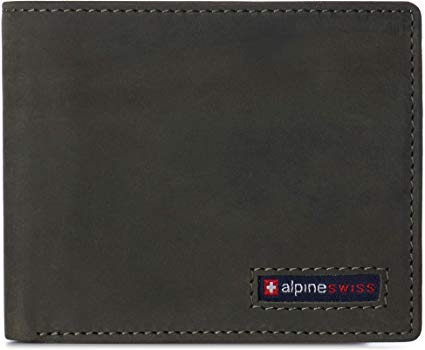 Alpine Swiss RFID Connor Passcase Bifold Wallet For Men Leather