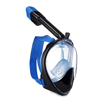 180° Full Face Snorkel Mask- Koolife GoPro Compatible Snorkel Set Prevents Gag Reflex with Tubeless Design