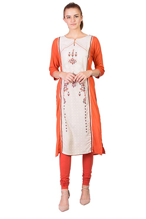 SABHYATA Women's Kurta 100% Pure Cotton Kurti Women Tunic Casual Long Multicoloured Dress
