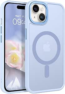 BENTOBEN Compatible with iPhone 15 Plus Case, Translucent Matte Slim Shockproof Magnetic Phone case [Compatible with MagSafe] Women Men Girl Boy Protective Cover for iPhone 15 Plus, Light Blue