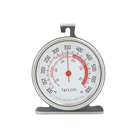 Taylor Precision Products Large Dial Kitchen Cooking Oven Thermometer, Stainless Steel (Newest 3.25" Dial)