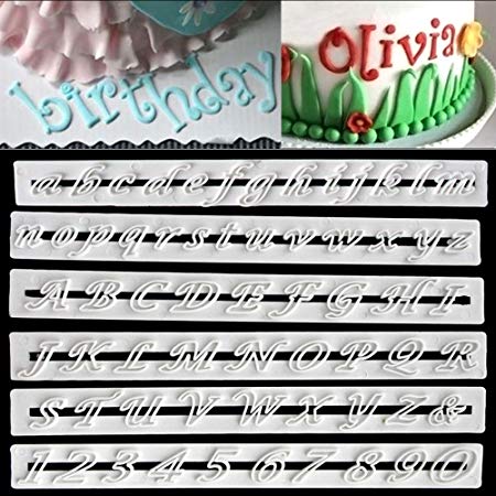 6 Pcs Letter Cake Mold Alphabet Decorating Cookie Cutter Fondant Icing Set(Lowercase Letters)