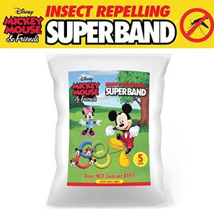 CLASSIC DISNEY SUPERBAND All Natural Insect Repelling Wristband with Mickey and Minnie Mouse charms 2