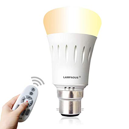 LAMPAOUS Smart Bayonet Light Bulb, A60 B22 Dimmable LED Bulb, 9W White Ambiance Lighting Bulb with Warm White, Natural White and Cool White Ajustable, 90 Lumen to 800 Lumen Dual White Dimmable