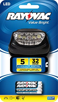 Rayovac Value Bright 14-Lumen 5 LED Headlight with Batteries (BRS5LEDHLT-BB)