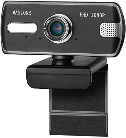 Masione Webcam Full 1080p HD Webcam Streaming Computer Camera with 120-Degree Wide View Angle, with Microphone, USB PC Webcam for Video Calling Recording Conferencing