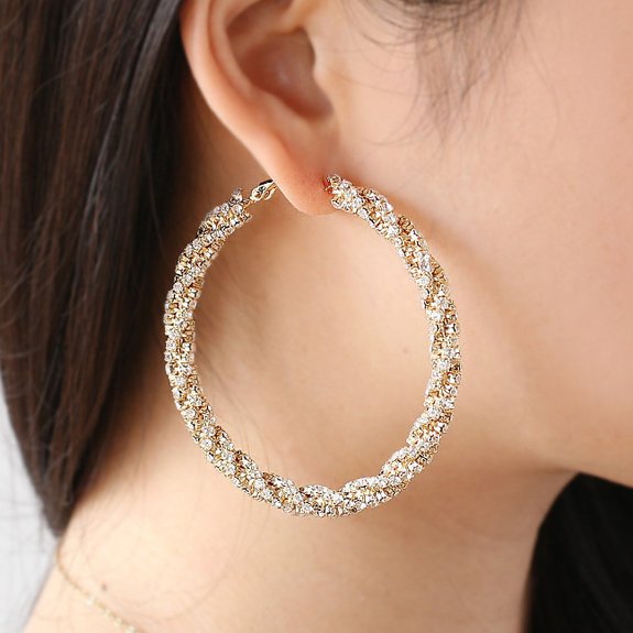 Unique twisted Hoop Earrings with Premium CZ.