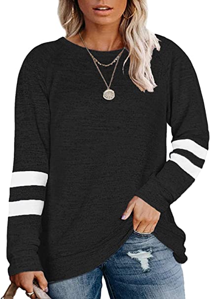 DOLNINE Plus Size Sweatshirts for Women Long Sleeve Oversized Tunic Tops