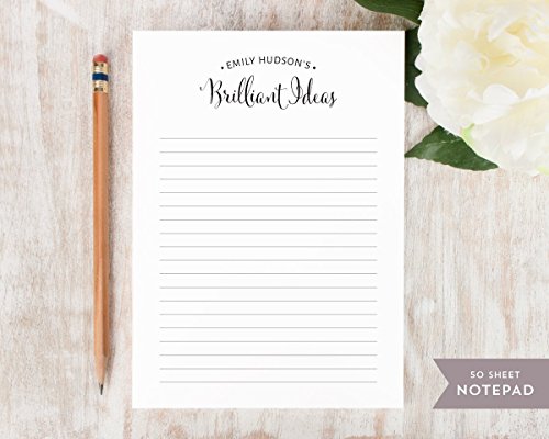 BRILLIANT IDEAS NOTEPAD - Personalized Stationery Pad