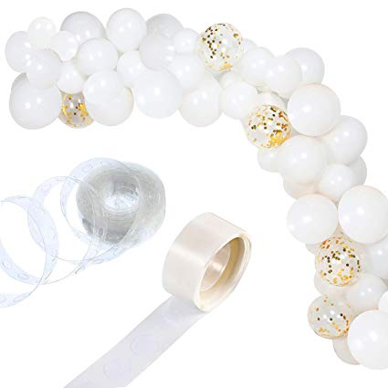 Tatuo 112 Pieces Balloon Garland Kit Balloon Arch Garland for Wedding Birthday Party Decorations (White)