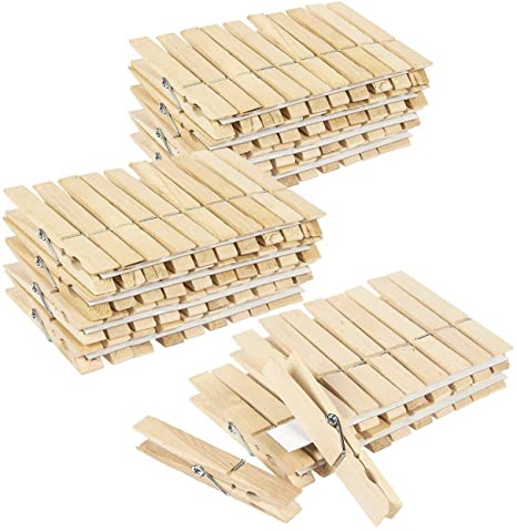 Juvale 100 Pack - Wooden Clothespins - Large Clothes Pegs Laundry, Arts, Crafts, Decoration, 4 x .5 x .5 inches