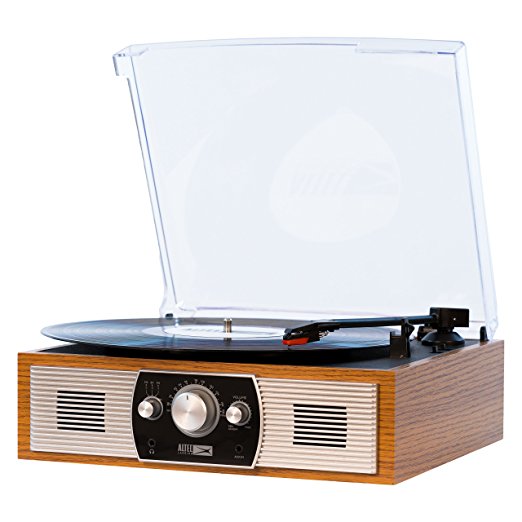 Altec Lansing Belt-Drive Stereo Turntable with Bluetooth, FM Radio and Built-In Speakers