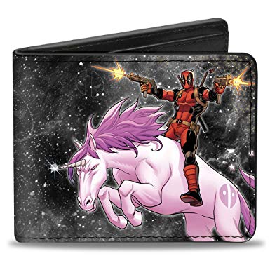 Buckle-Down Men's Kills Deadpool Again Riding Unicorn, Multicolor, Standard Size