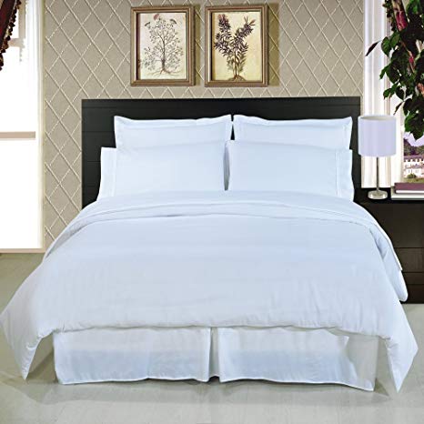 Royal Hotel's 8pc King size Bed-in-a-Bag Solid White 300-Thread-Count Siberian Goose Down Alternative Comforter 100 percent Egyptian-Cotton 100% Cotton - includes sheets and Duvet Cover Sets