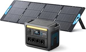 Anker SOLIX C1000 Set Tragbare Powerstation mit 200W Solarpanel, LiFePO4 Akku, 1800W Solargenerator, 4230V Steckdosen mit max. 2400W Leistung, LFP Powerstation für Outdoor, Camping und Stromreserve