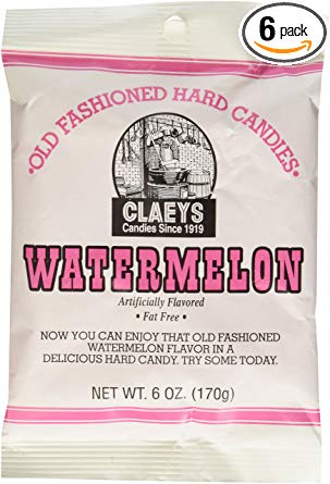 Claeys Old Fashioned Hard Candies Watermelon 6 Ounces (Pack of 6)