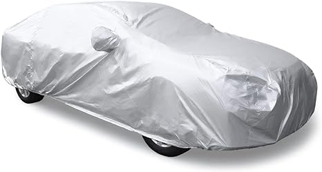 uxcell 3XXL Silver Tone 190T Car Cover Outdoor Weather Waterproof Scratch Rain Snow Heat Resistant W Mirror Pocket 530 x 185 x 160cm