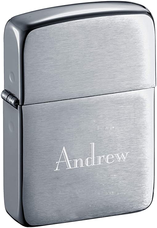 Zippo Personalized Brushed Chrome Lighter with Free Engraving