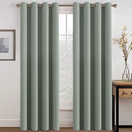 H.VERSAILTEX Blackout Thermal Insulated Room Darkening Winow Treatment Extra Long Curtains/Drapes,Grommet Panels (Set of 2,52 by 108 - Inch,Sage)