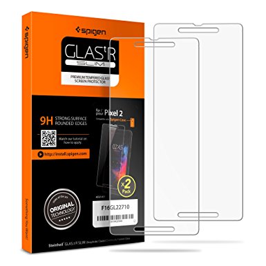 Spigen Pixel 2 Screen Protector Tempered Glass [ Case Friendly ] 2 Pack for Google Pixel 2 (2017)