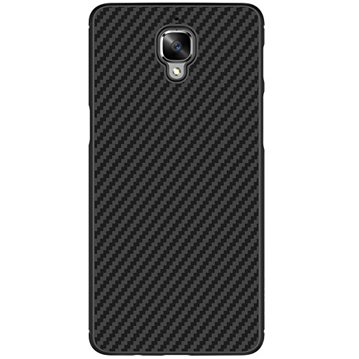 OnePlus 3 / 3T Case, SANMIN [Black] Ultra Slim Light Carbon Fiber Armor Case Cover for OnePlus 3 and OnePlus 3T (2016), Compatible with Magnetic Car Mounts