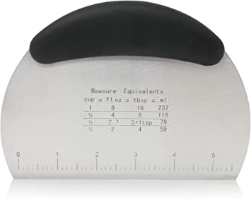 Premium Multi-purpose Stainless Steel Bench Scraper & Chopper, Easy to Read Etched Markings for Perfect Cuts, Quick & Easy Multi-use Dough Scraper, Dough Cutter & Pastry Scraper - by Zulay Kitchen