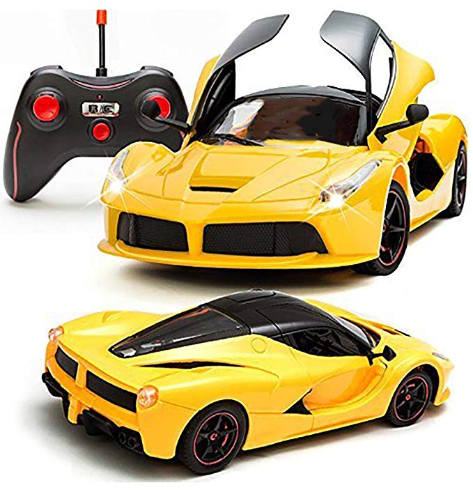 Webby Remote Controlled Super Car with Opening Doors, Yellow