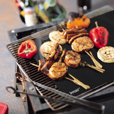 BBQ Grill Mats Up to 400 Thicker Than Others Set of 3 16 x 13 Works on Gas Charcoal Electric Grill and more 100 Non-stick Lifetime Guaranteed