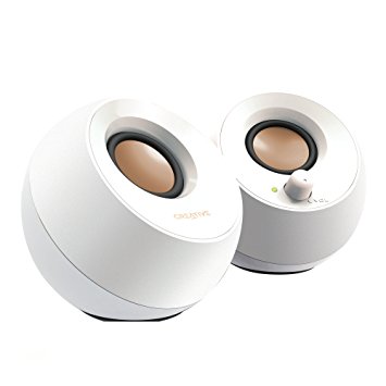 Creative Pebble 2.0 USB-powered Desktop Speakers with Far-Field Drivers and Passive Radiators for PCs and Laptops (White)