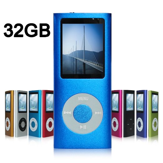 GGMartinsen 32 GB Blue Portable MP3MP4 Player with Multi-lingual OS  Multi-Functional MP3 Player  MP4 Player with Mini USB Port Voice Recorder  Media Player  E-book reader
