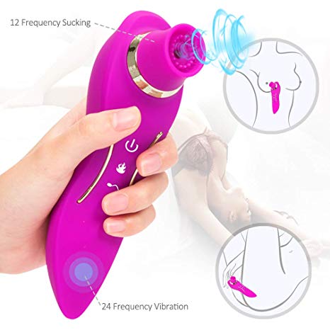28 Frequency Vibration & 12 Suction Wand,Oral Tongue Simulator Multi Speed Clitorial Sucking Toy for Women