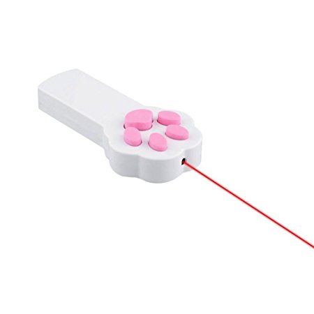 Generic Cat Catch the Interactive LED Light Pointer Paw Style Cat Toys Red Pot Exercise Chaser Toy Pet Scratching Training Tool White