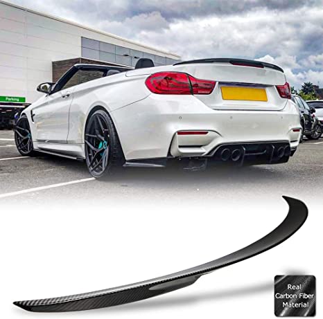 AeroBon Real Carbon Fiber Trunk Spoiler Compatible with F33 4er Convertible/ F83 M4 Convertible 2013-2020 (P Style)