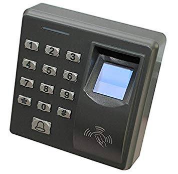 Magideal Plastic Fingerprint and RFID Card Reader Electric Door Access Control System Kit (Standard Size, Black)