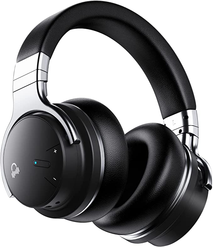 Active Noise Cancelling Headphones, Bluetooth Headphones with Microphone Clear Call, Deep Bass Wireless Headphones, Comfort Fit and 30H Playtime for Home/Office/Travel, True Black