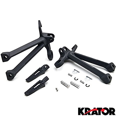 Krator® Suzuki GSX-R 1000 2007-2008 (Rear) Foot Rests Assembly Kit Frame Fittings Stay Frame Fitting Stay Footrests Step Bracket Assembly