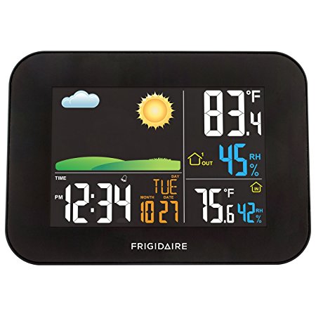 Frigidaire 308-1513-INT Multi-Color Digital LCD Wireless Forecast Station with USB Charging Port