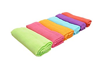 Cuddles Collection Muslin Squares (Rainbow, Pack of 6)